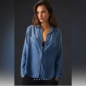 Anthropologie Cloth & Stone Chambray Buttondown Small
